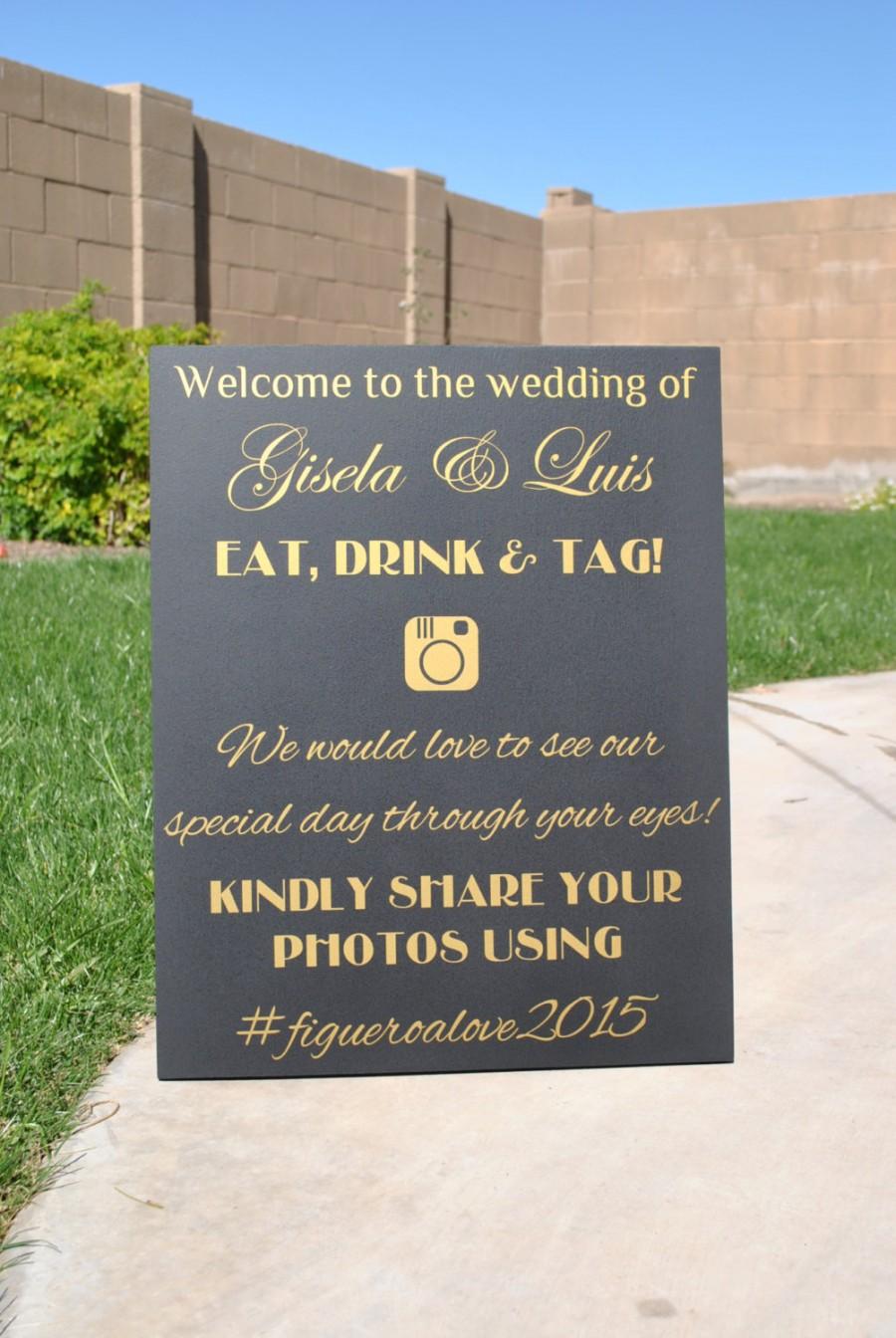 Wedding - Gold Wedding Sign, Instagram Wedding Sign, Do you Instagram? Gold Instagram Sign, Reception Decor, Tag our photos