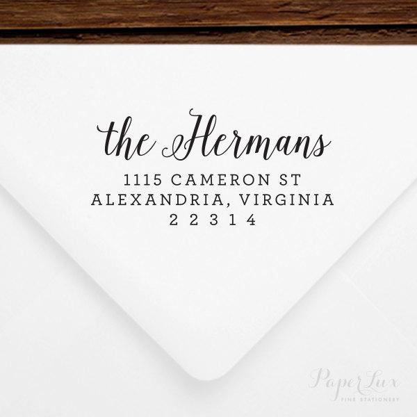 Mariage - Return Address Stamp #27 - Wooden or Self-Inking - Personalized - Gift, Wedding, Newlywed, Housewarming - INCLUDES HANDLE