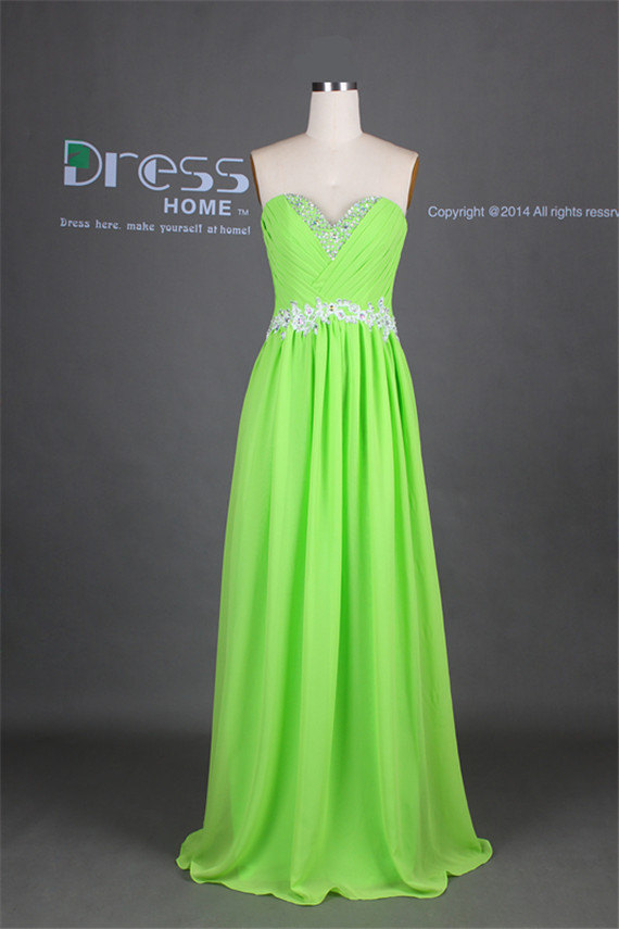 Mariage - Bright Green Sweetheart Neckline Beading Lace A Line Corset Long Prom Dress/Lace Up Back Prom Dress/Party Dress/Homecoming Dress DH269