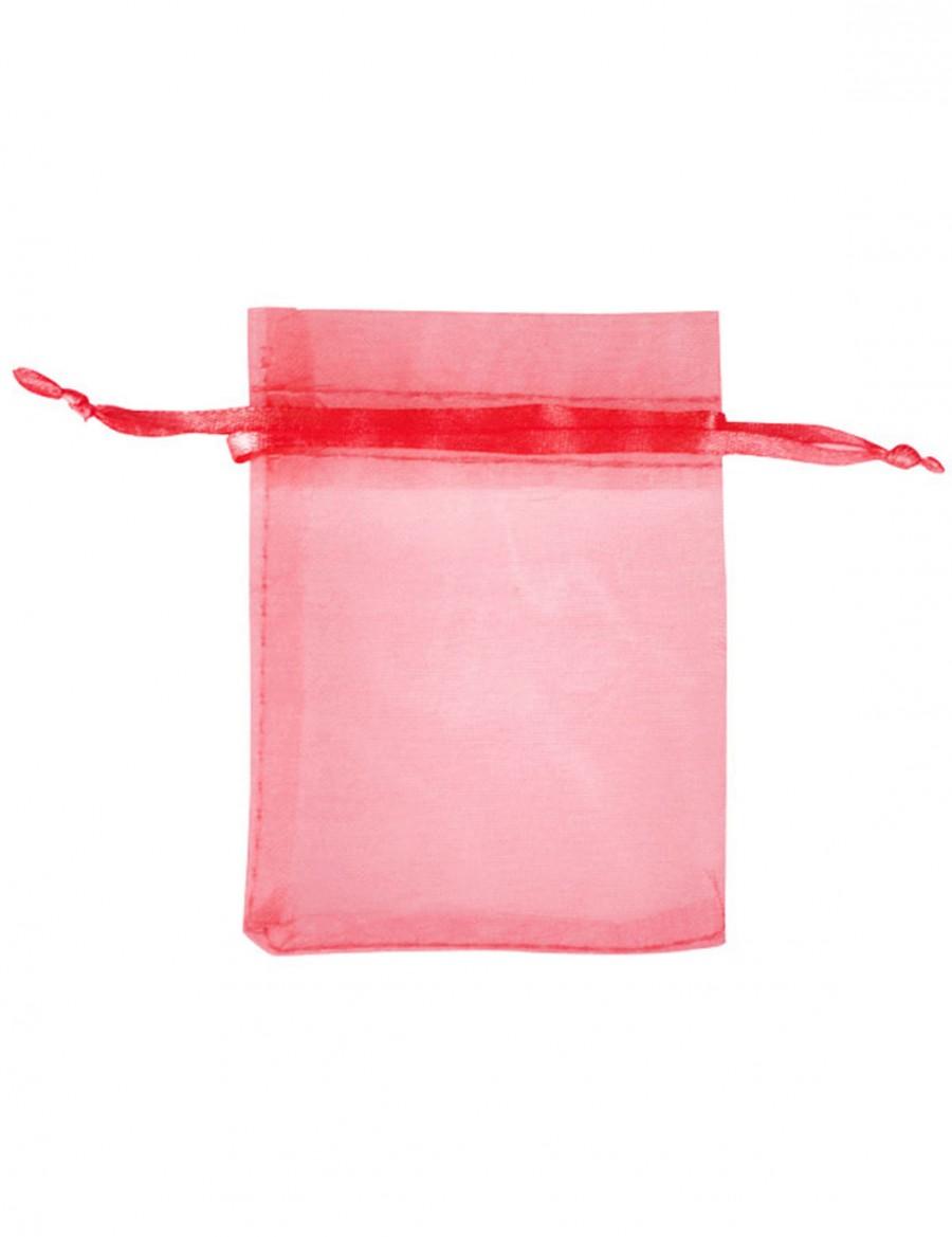 Wedding - Free Shipping 20pcs 3.5×4.7’’(12×9cm) Red Organza Bags Drawstring Bags Wedding Gift Bags Sheer Bags Party Bags Candy Bags BB0004-12