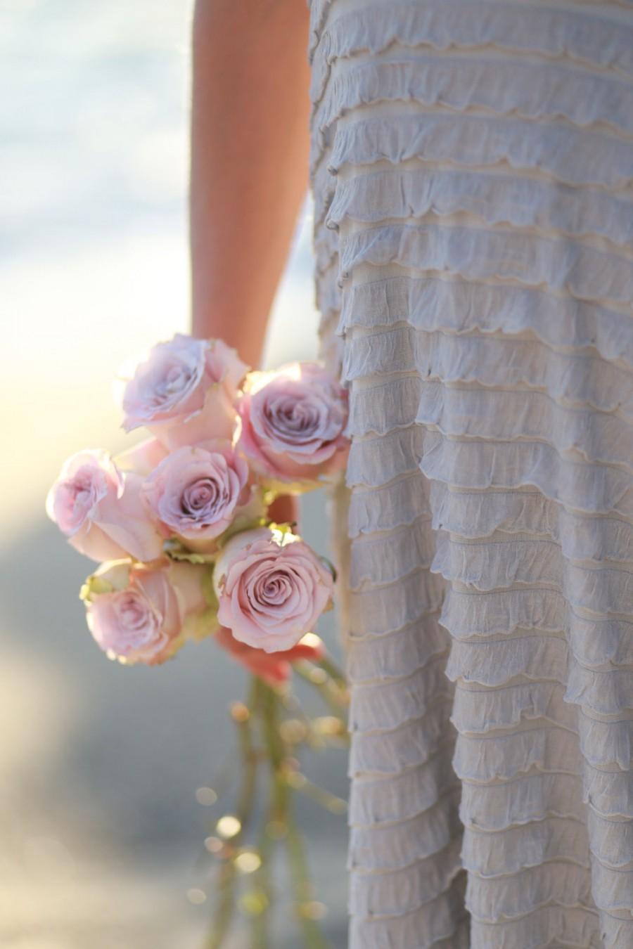 Wedding - Ruffle Octopus Infinity Wrap Gown- Nantucket Grey with Ahoy Grey ~Vintage Wedding, Bridesmaids Dress