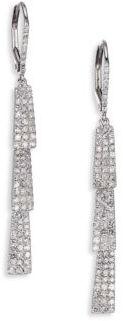 Hochzeit - Meira T Diamond & 14K White Gold Shingle Drop Earrings