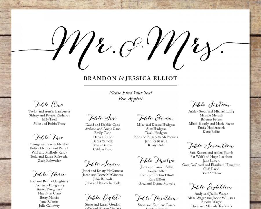 Simple Wedding Seating Chart Ideas