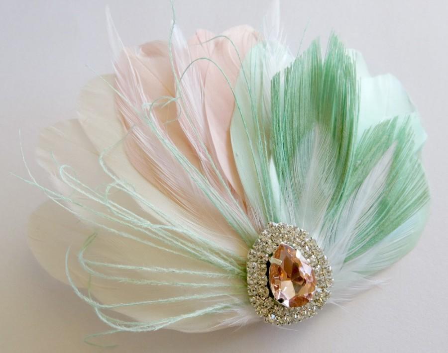 Wedding - Gatsby Headpiece, 1920s, Peacock,  Bridal Head Piece, Peacock Feather, Fascinator, Wedding Hair Accessory