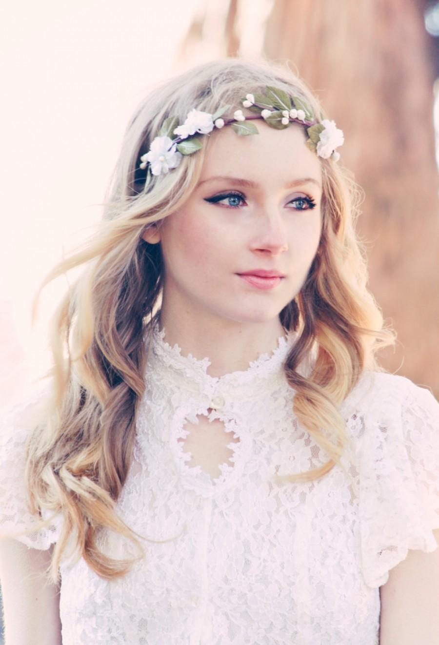 Свадьба - flower headpiece, bridal headpiece, wedding flower crown, flower for hair, rose flower headband