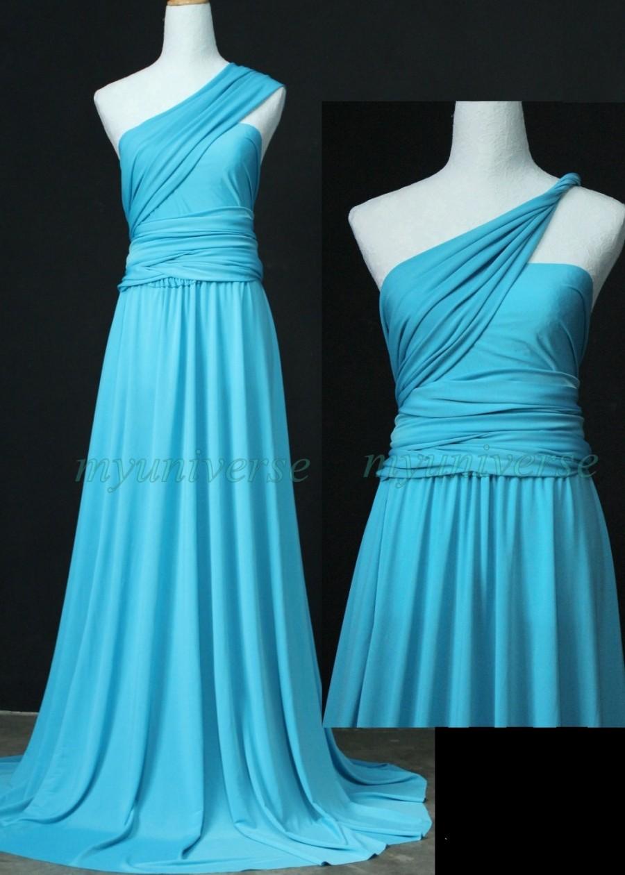 زفاف - Blue Wedding Infinity Dress Maxi Dress Wrap Convertible Dress Evening Bridesmaid Dress Formal
