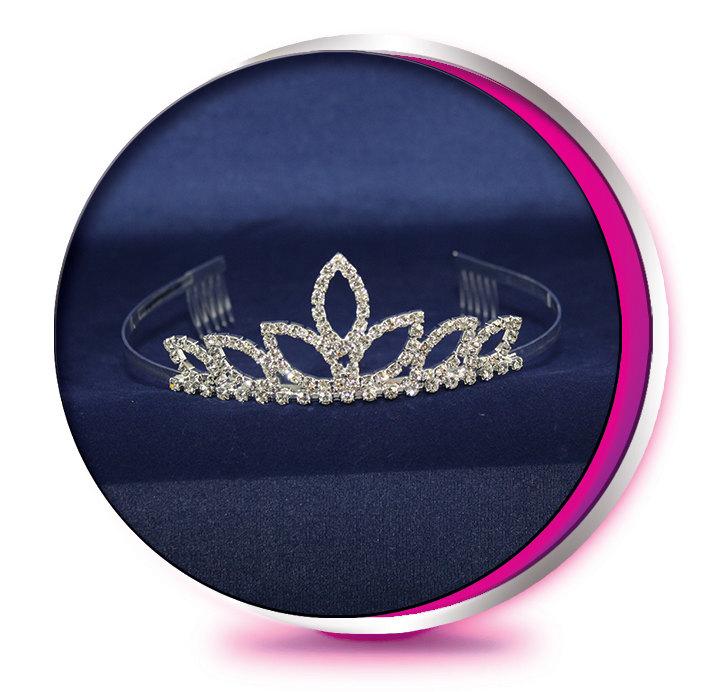 زفاف - The Kim - Rhinestone Tiara - Pageant, Wedding, Prom, Homecoming, or Bridesmaid Crown