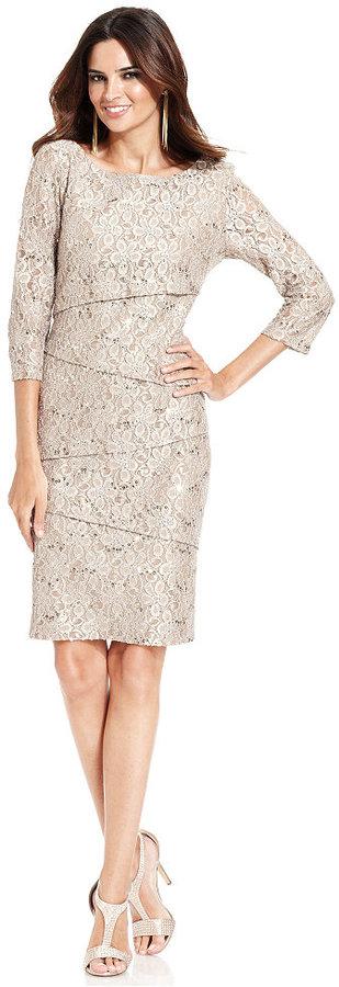 Mariage - Ronni Nicole Tiered Sequin Lace Dress