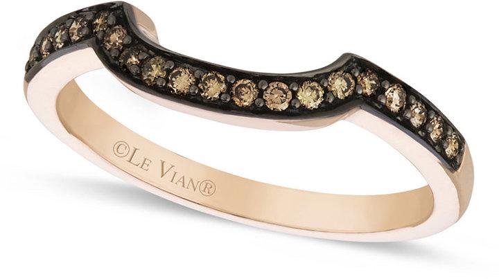 Hochzeit - Le Vian Chocolate Diamond Wedding Band (1/5 ct. t.w.) in 14k Rose Gold