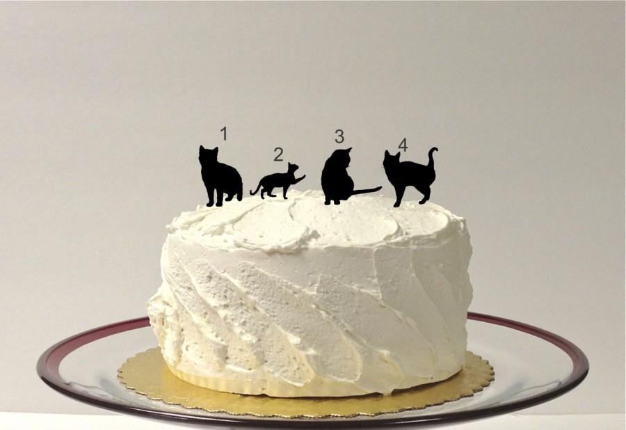Hochzeit - ADD ON Cat Silhouette Cake Topper  Add on for any silhouette Wedding Cake Topper Bride Animal Pet dog