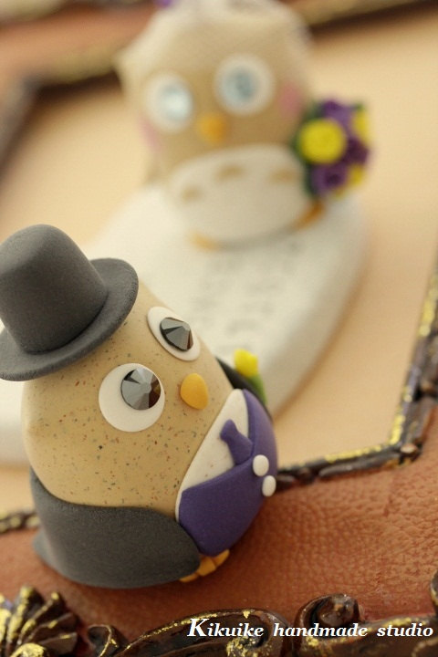 Wedding - owls handmade  Wedding Cake Topper-----Special Edition (K205)
