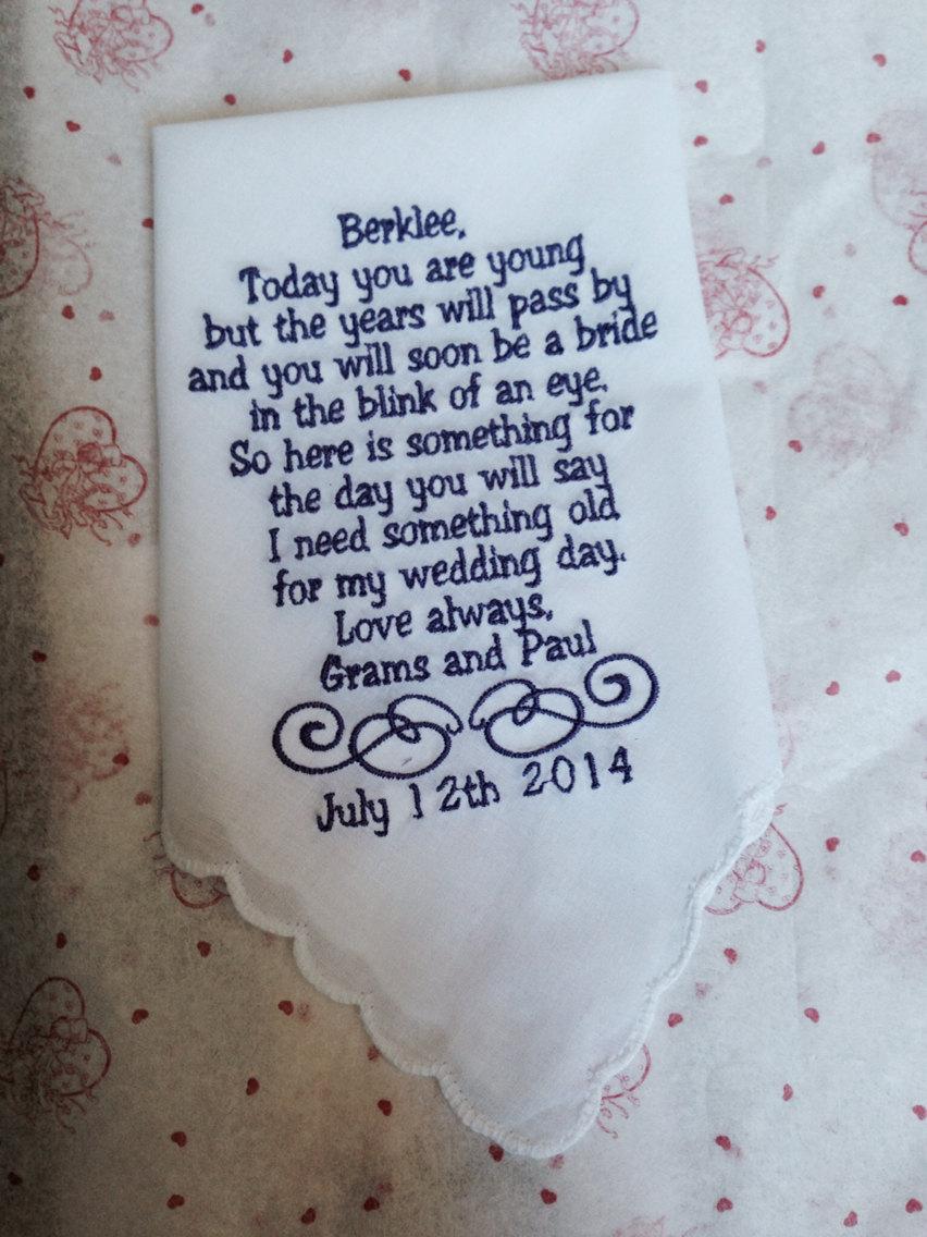 Hochzeit - Customized Flower Girl Handkerchief