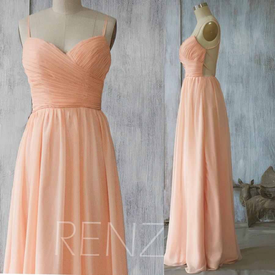 زفاف - 2015 Peach Bridesmaid dress, Criss Cross Wedding dress, Sweetheart Party dress, Formal dress, Long Backless  Maxi dress floor length (F128)