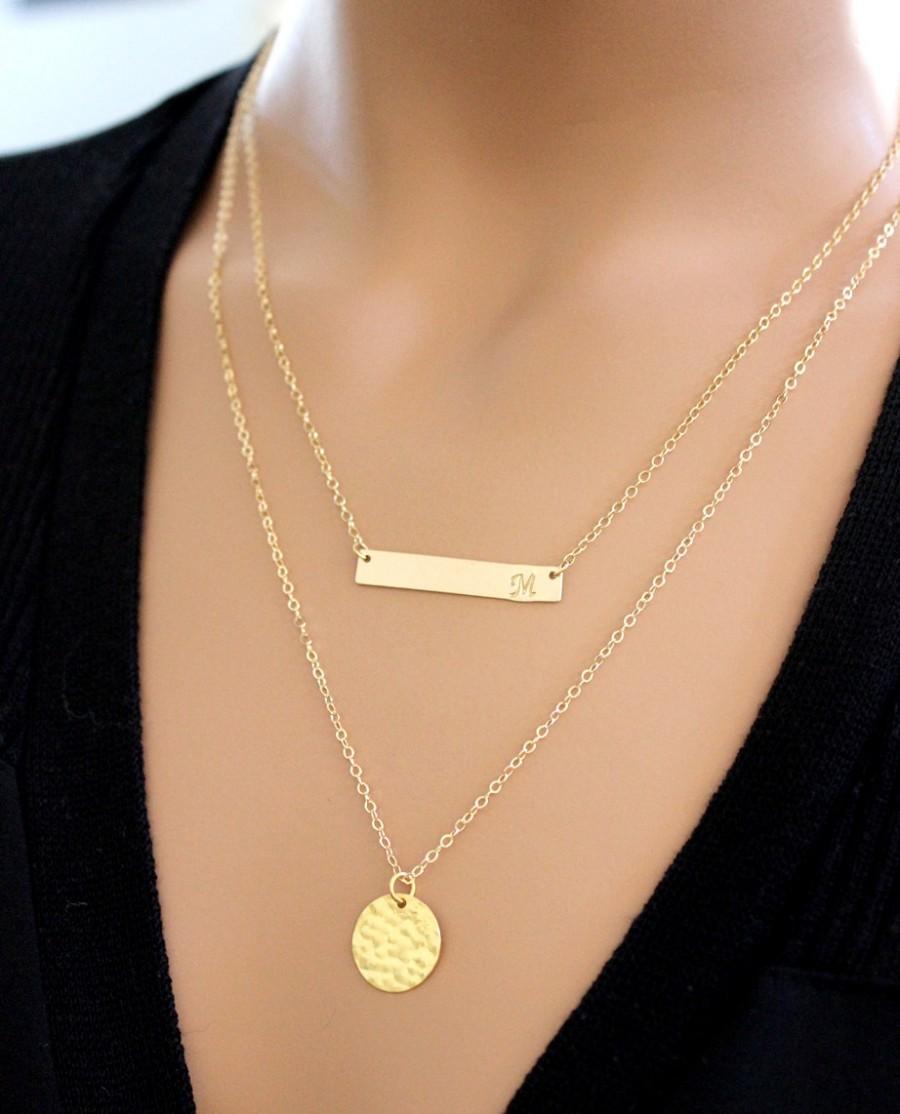 Свадьба - BIG SALE!! Gold Bar Necklace,Pesonalized Necklace,Personalized Jewelry, intial bar Nameplate, Bar Pendant,Statement,Christmas Holiday Gifts