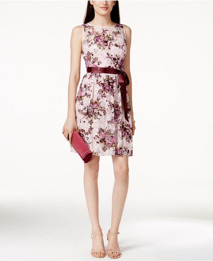 Mariage - Adrianna Papell Sleeveless Printed Lace Dress