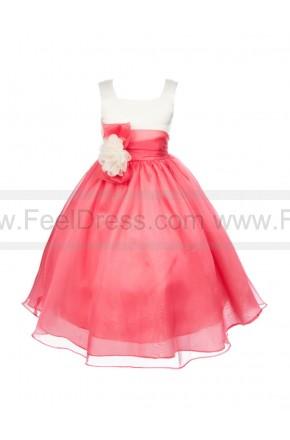 Wedding - Ball Gown Tea-length Bodice and Organza Skirt Flower Girl Dress