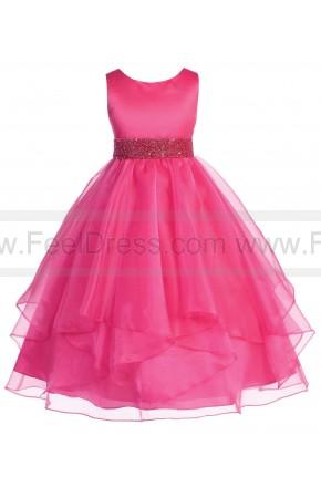 Wedding - A-Line Scoop Neck Ankle-Length Organza Satin Pageant Dress