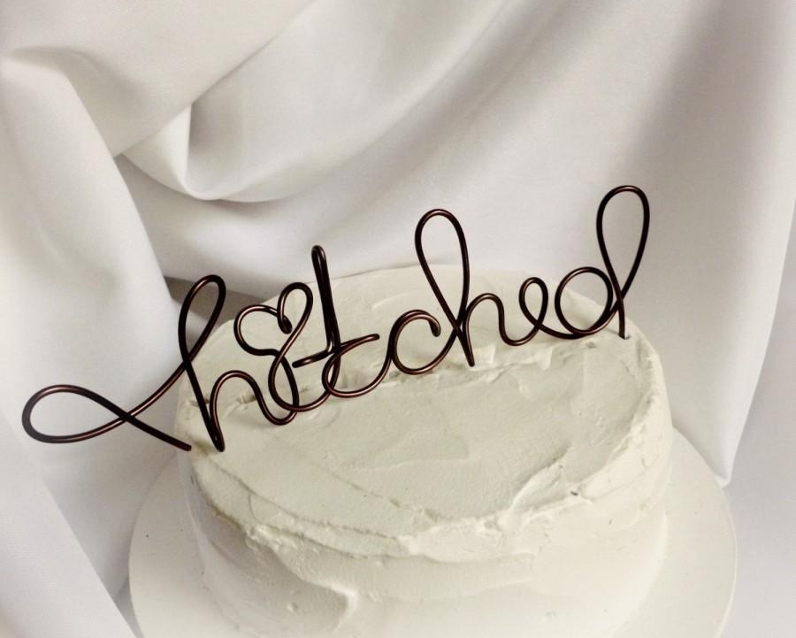 Hochzeit - Rustic Hitched Wedding Cake Topper, Decor, Fun Decorations