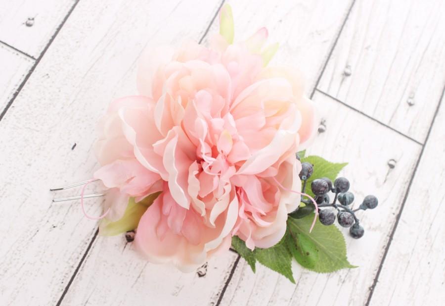 Mariage - wedding flower hair pin, flower hair clip, wedding hair accessories, bridal hairpiece, flower hairpiece, pink flower hair clip