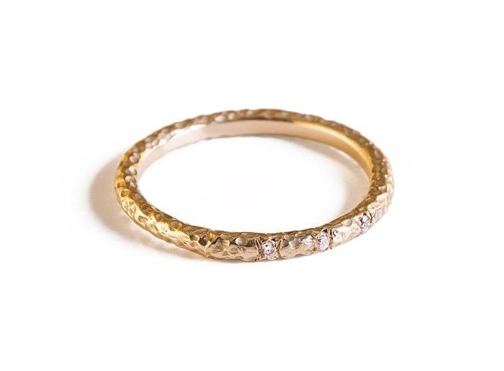 Свадьба - Diamond Engagement Ring, Three Stone Diamond Ring, 14K Gold Ring, , Engagement Ring.
