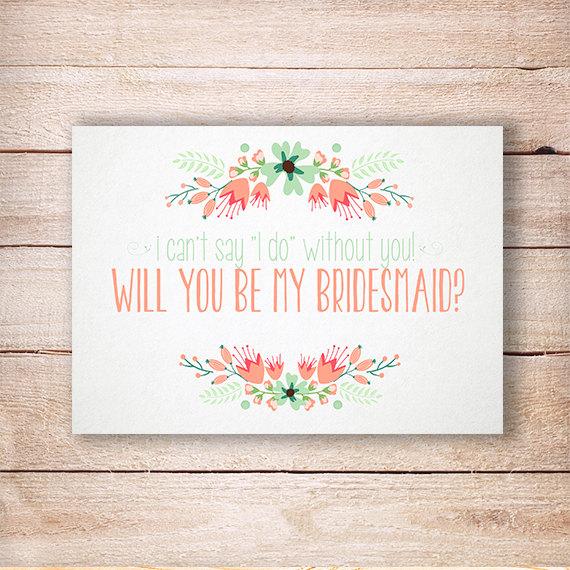 Hochzeit - Will you be my bridesmaid, Bridesmaid rustic invitation, Will you be my Maid of honor card, Wedding bridesmaid invite, Printable 5x7