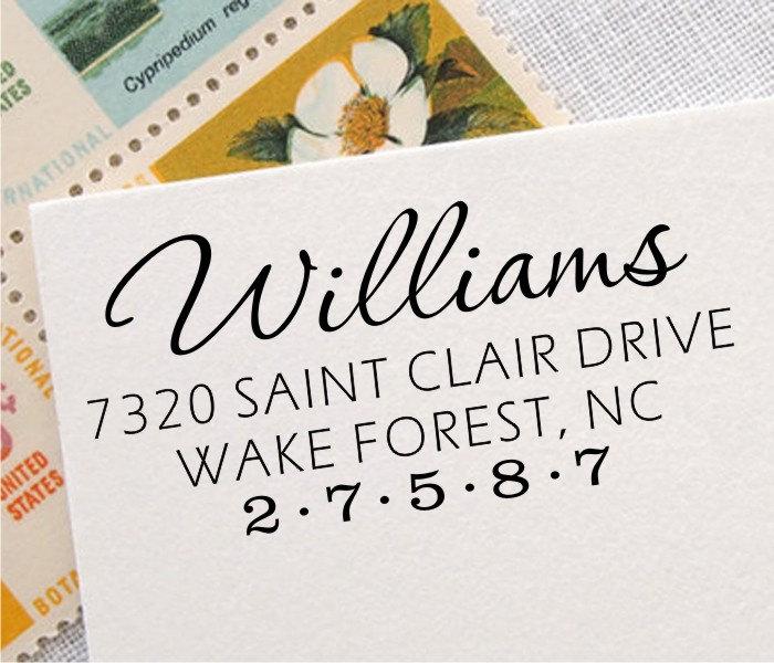 Wedding - 1 DAY SALE Self Ink Return Address Stamp - Personalized Address Stamp - Self-Inking Stamp or Wood Rubber Stamp - Christmas Gift (054)