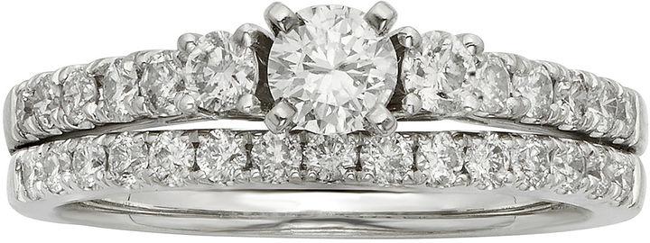 زفاف - MODERN BRIDE 1 CT. T.W. Certified Diamond 14K White Gold Bridal Set