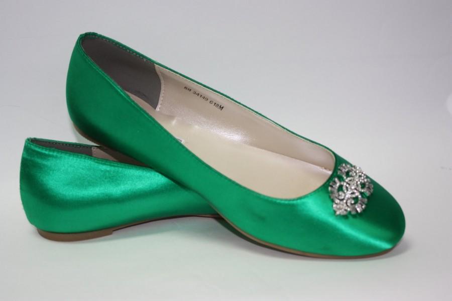 Mariage - Wedding Shoes - Emerald Green - Flat Wedding Shoe - Ballet Slipper Green Wedding Shoes - Bridal Shoe - Flats - Ballet Flats  Over 200 Colors