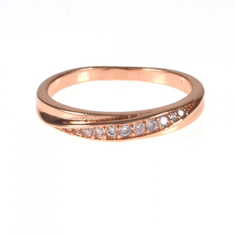 Wedding - Rose Gold Ring, Gold Ring, Engagement Ring, Handmade Ring, Wedding Ring, Rosegold Wedding Band, Rosegold Enagagement Ring, Cubic Zirconia
