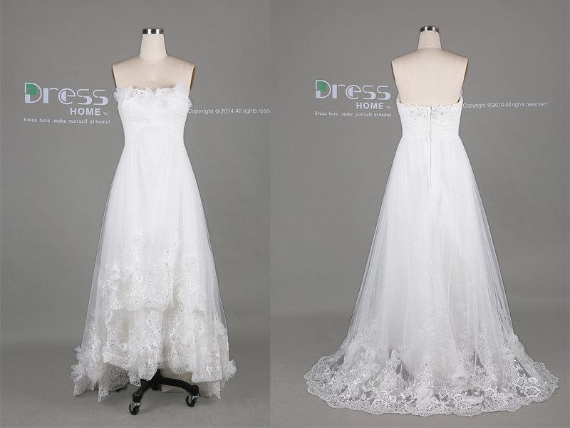 زفاف - Ivory Sweetheart Beading Flowers Lace Long Wedding Dress/Lace A Line Wedding Gown/Ivory Lace Wedding Dress/Beach Wedding Gown DH393