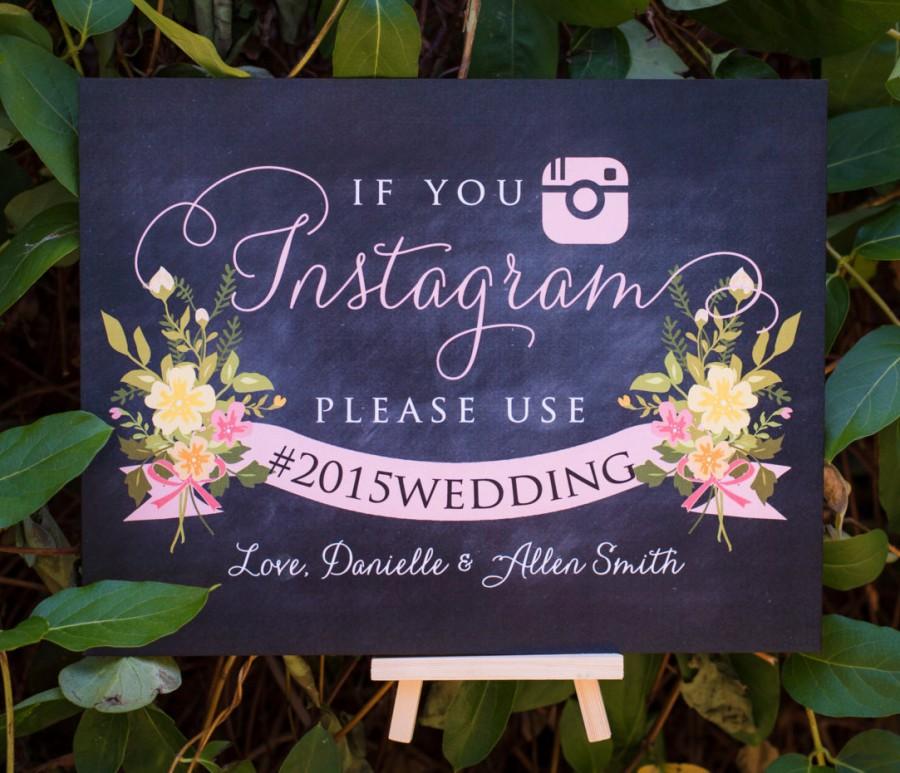 Mariage - If you Instagram sign, Instagram wedding sign, Custom colors, Personalized sign, wedding sign, wedding prop, weddings, Thefindsac