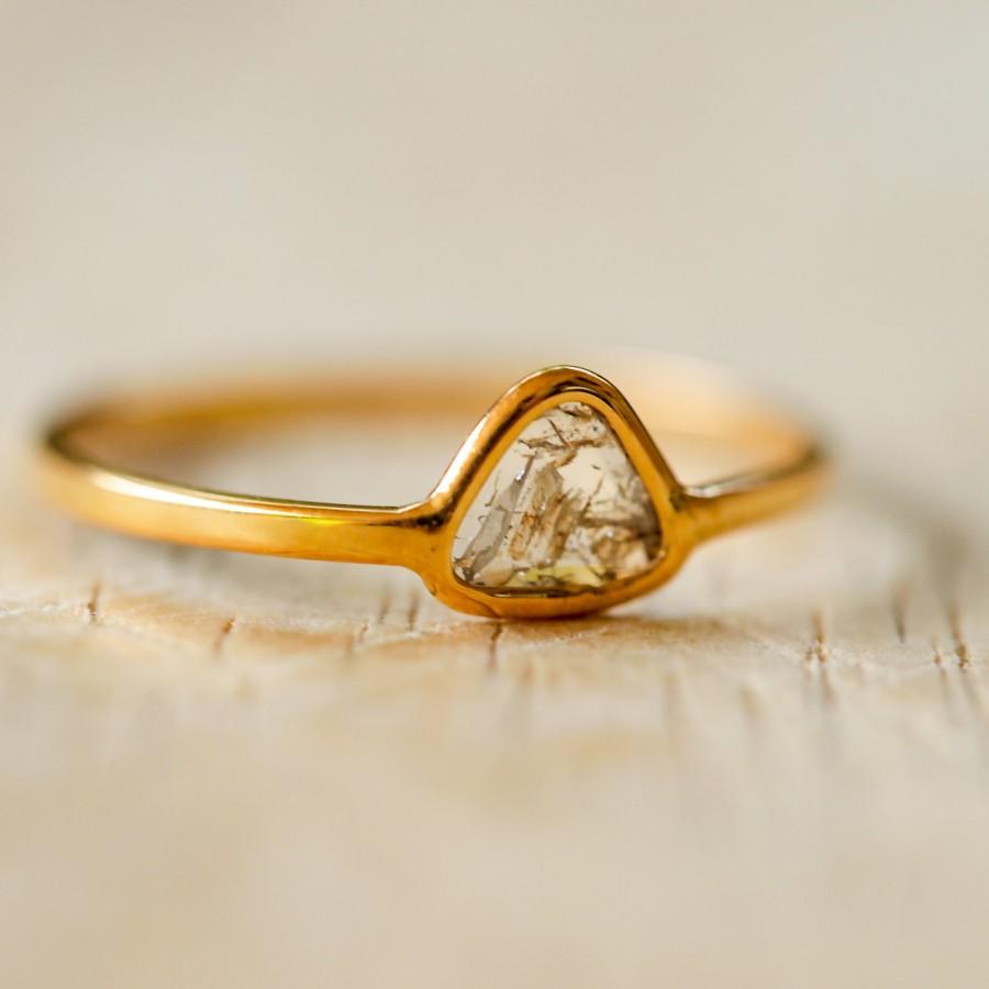 Mariage - Reserved for Nepalbox: diamond slice ring in 18k gold