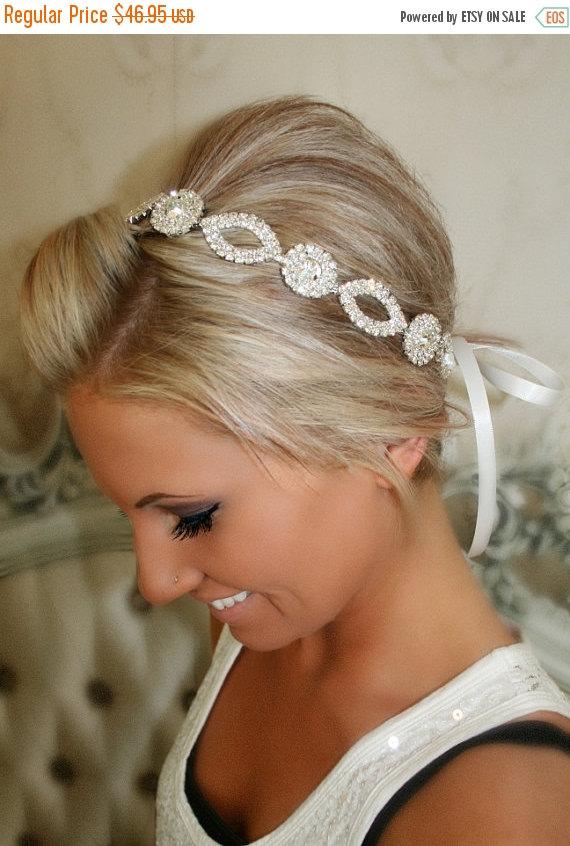 زفاف - ON SALE Bridal Headband, Bridal Head Piece, CRYSTAL, Rhinestone Headband, Wedding Headband, Bridal Hair Piece, Bridal Headpiece, Rhinestone