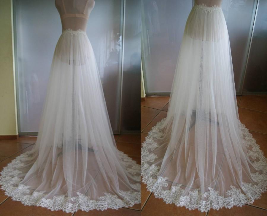 Свадьба - Detachable skirt - train for wedding dress-NIKA. tulle , lace