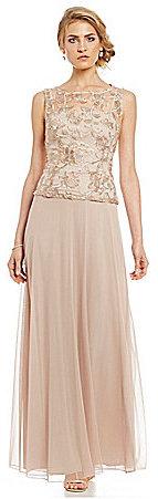 Hochzeit - Alex Evenings Illusion Neckline Embroidered A-Line Gown