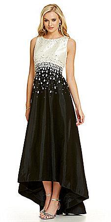 Mariage - Kay Unger Two-Tone Hi Low Gown