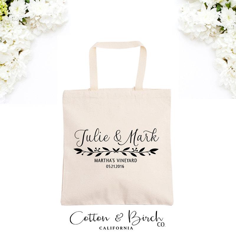 Mariage - Personalized Wedding Tote Bag // Wedding Guest Bag // Personalized Welcome Bags // Gift Ideas // Bridal Party Gifts // PLT02