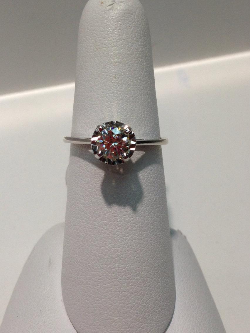 Wedding - Handmade Antique Diamond Engagement Ring in 14K Gold