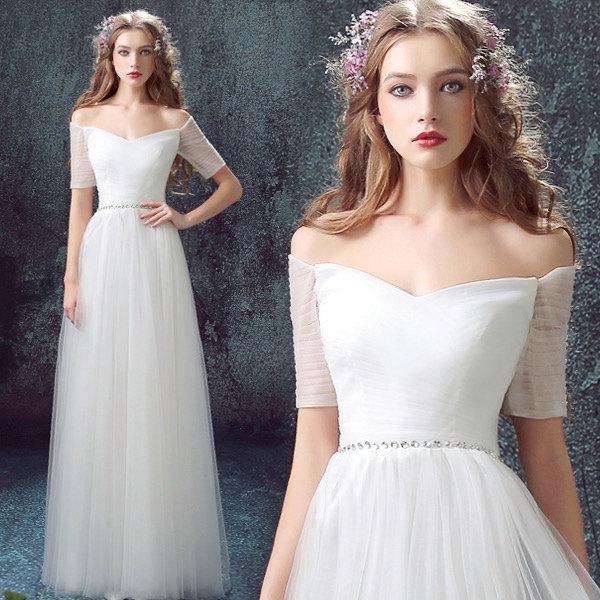 Hochzeit - Elegant white Dress/ Ivory wedding Dress/Red Prom dress/Bridal Wedding Party Dress,Bridal Prom/ Bridesmaid Dress