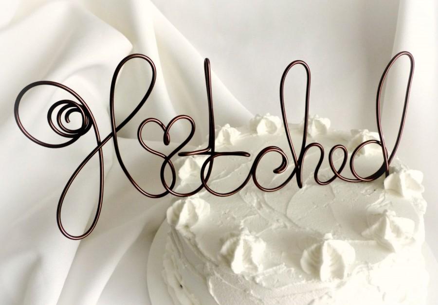 Wedding - Rustic Cake Topper, Hitched Style 4