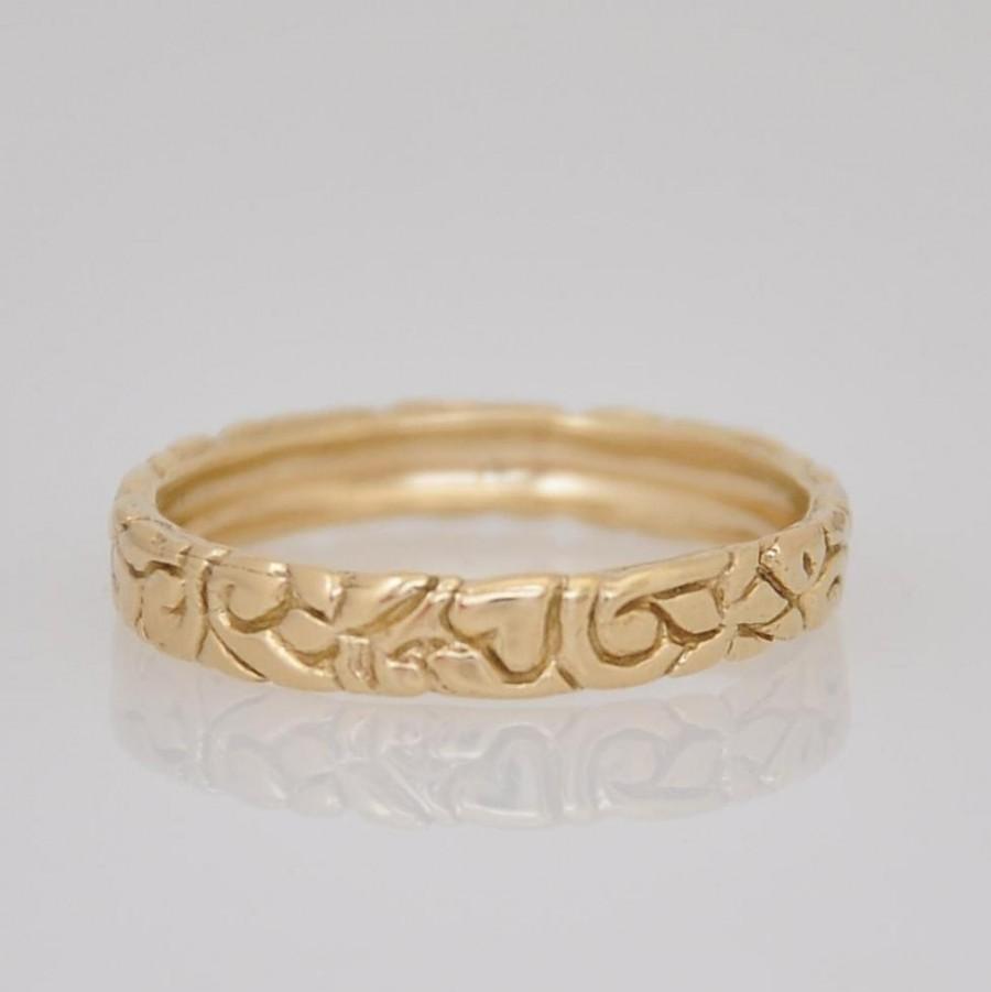 زفاف - Unique Wedding Band , 14k Gold Wedding Ring , Solid Gold Wedding Ring , Art Deco Wedding Ring , Gold Wedding Ring , Thin Gold Wedding Band