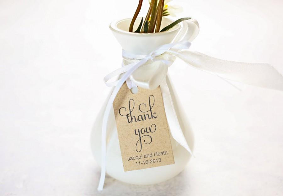 Wedding - Thank You Wedding Favor Tags, Wedding Shower Gift Tag, Party Favor, Personalized Label, Business Packaging Card - Set of 25 (SMGT-SAM) thx