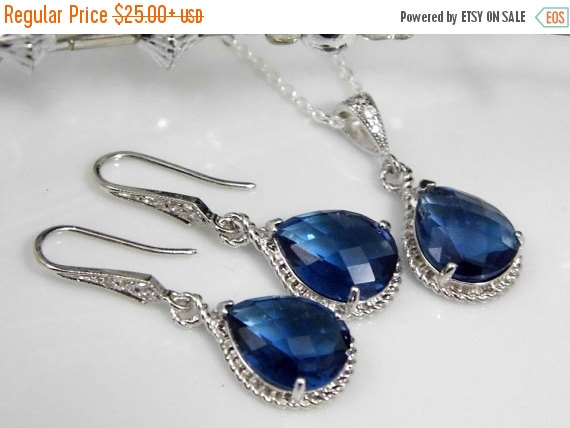 Wedding - ON SALE Sapphire Bridesmaid Jewelry 