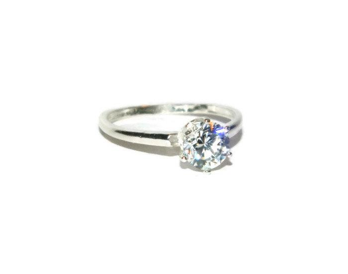 زفاف - 1 Carat Promise Ring, Purity Ring, Anniversary Ring, Low Profile Ring