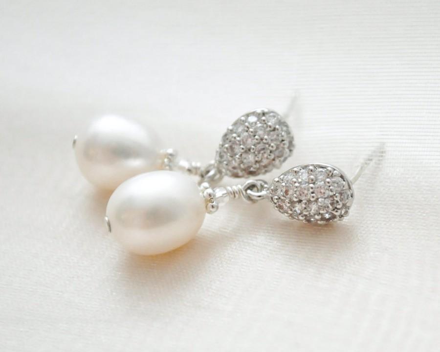 Freshwater Pearl Bridal Earrings Wedding Drop Freshwater Pearl Bridal Earrings Wedding Drop Jewellery