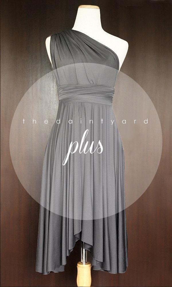 Hochzeit - Plus Size Slate Bridesmaid Dress Convertible Dress Infinity Dress Multiway Dress Wrap Dress Prom Dress Twist Wrap Dress Cocktail Dress