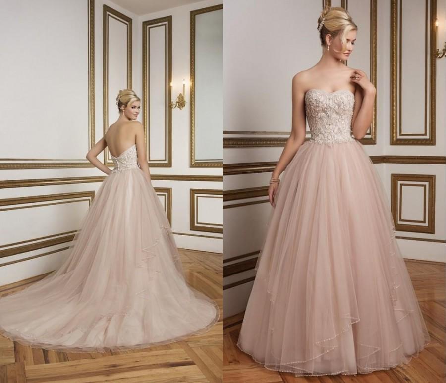 Wedding - 2016 Wedding Dresses Sweetheart Beaded Lace Justin Alexander 8847 Vestido De Noiva Buttons Court Train Crystal Pearls Bridal Gowns Online with $140.63/Piece on Hjklp88's Store 