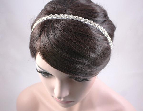 زفاف - ROSABEL - Vintage Inspired Crystal Bridal Headband, Wedding Rhinestone Headband, Bridal Headpiece, Halo, Bohemian, Hair Accessory