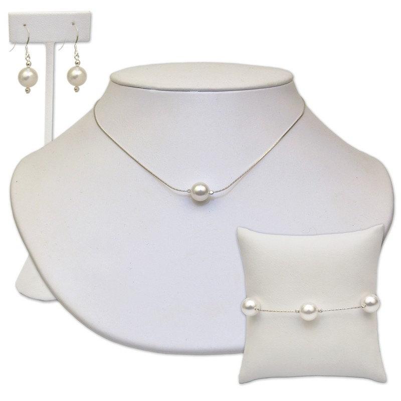 Wedding - Anna Pearl Necklace, Bracelet and Earring Set