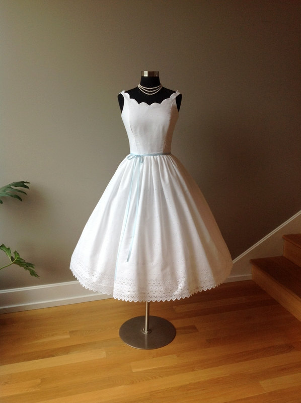 Hochzeit - Cotton Eyelet Dress PRIMROSE, Off Shoulder